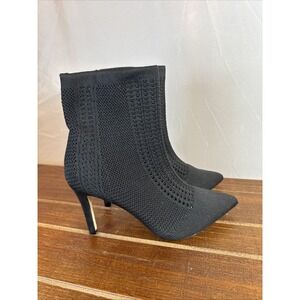Nicole Miller New York "NONITO" Black Knit Ankle Stiletto Booties Size‎ 6